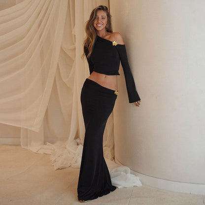 Cyrane Bell Sleeve Skirt Set