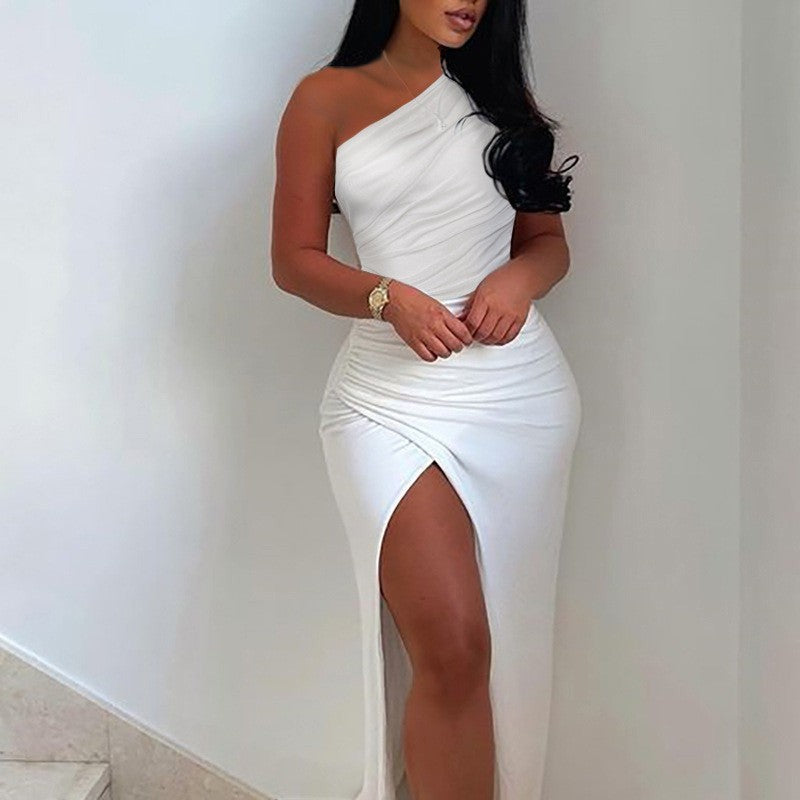 Eloria Off-Shoulder Slit Dress