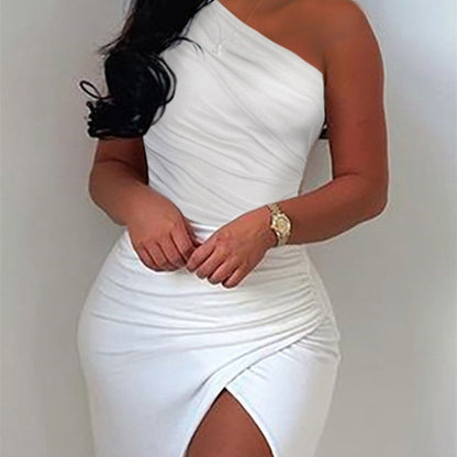 Eloria Off-Shoulder Slit Dress