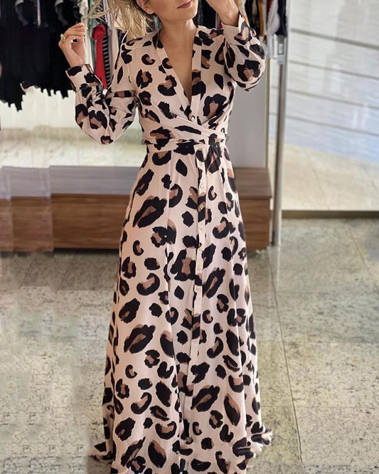 Lynora Leopard Midi Dress